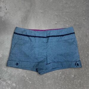 Y2K Wet Seal grey micro shorts with lace trim
